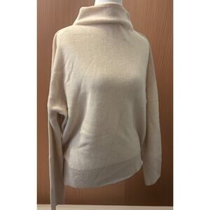 Womens Cream Wool Cashmere Sweater Turtleneck Oversized Outerwear R Label 90s M